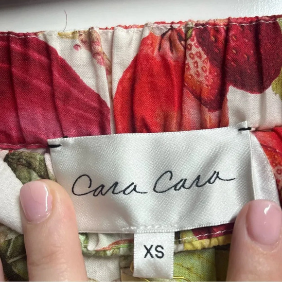 Cara Cara Women's 100% Cotton Tropical Fruit Ivory Melaine Midi Skirt Size XS - Picture 7 of 8